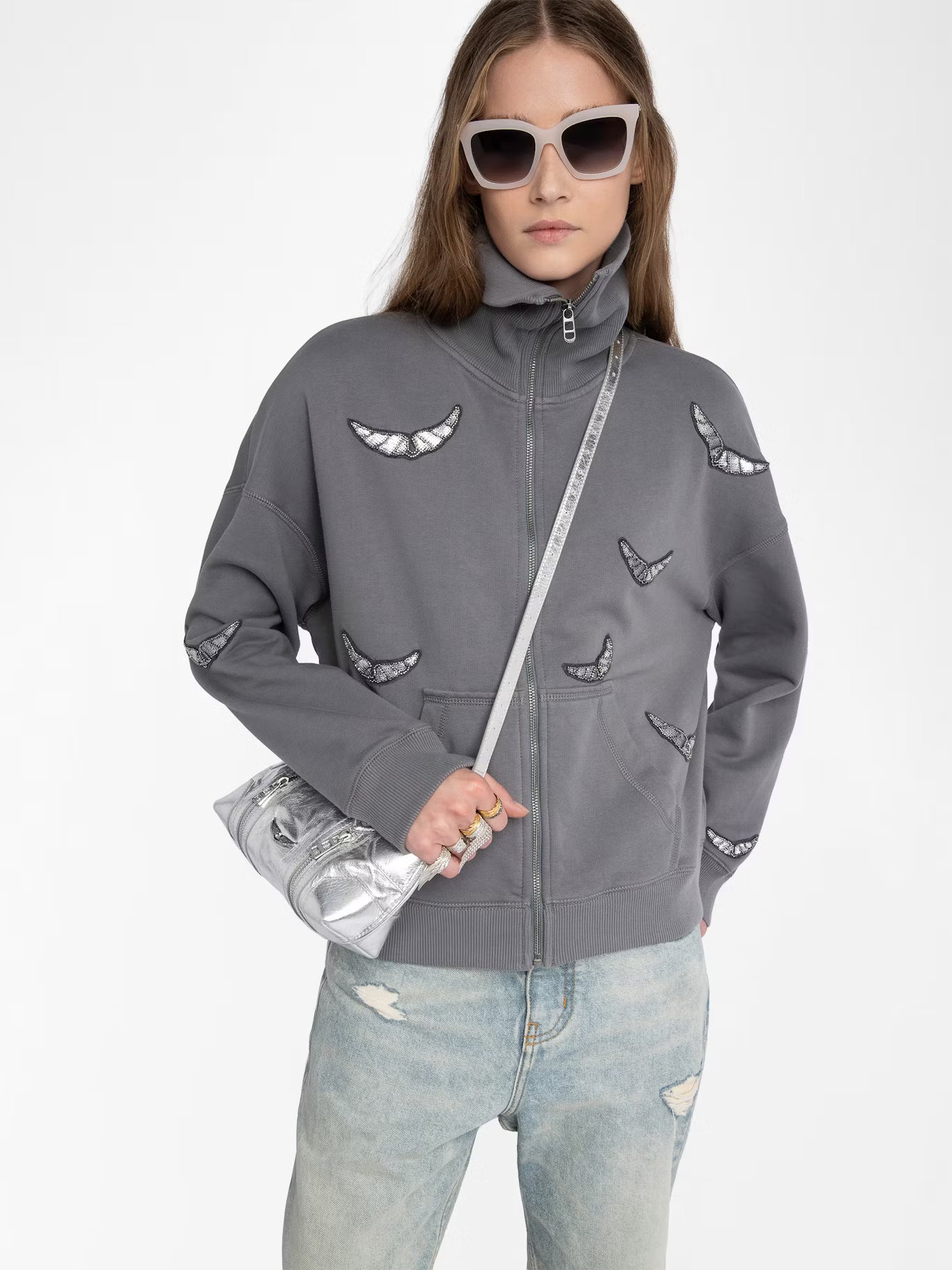 MILLY ZIP MO EMBROIDERY WINGS