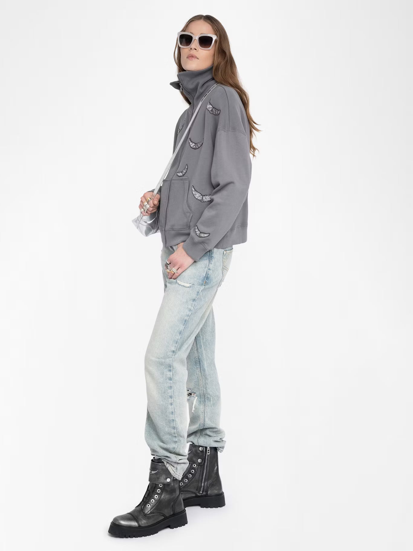 MILLY ZIP MO EMBROIDERY WINGS
