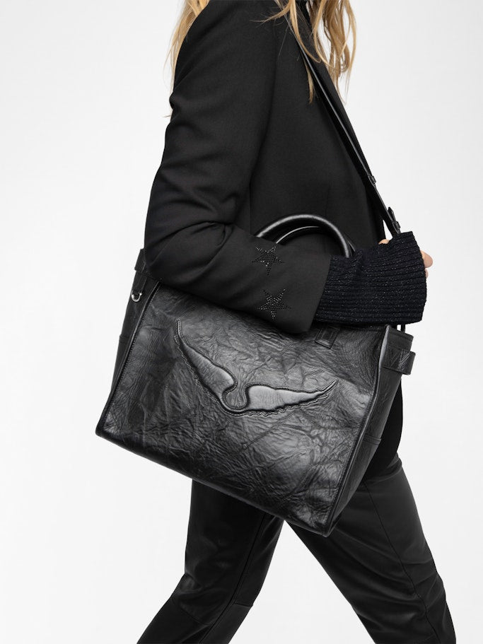 ANGEL TOTE WINGS COW BURNISH