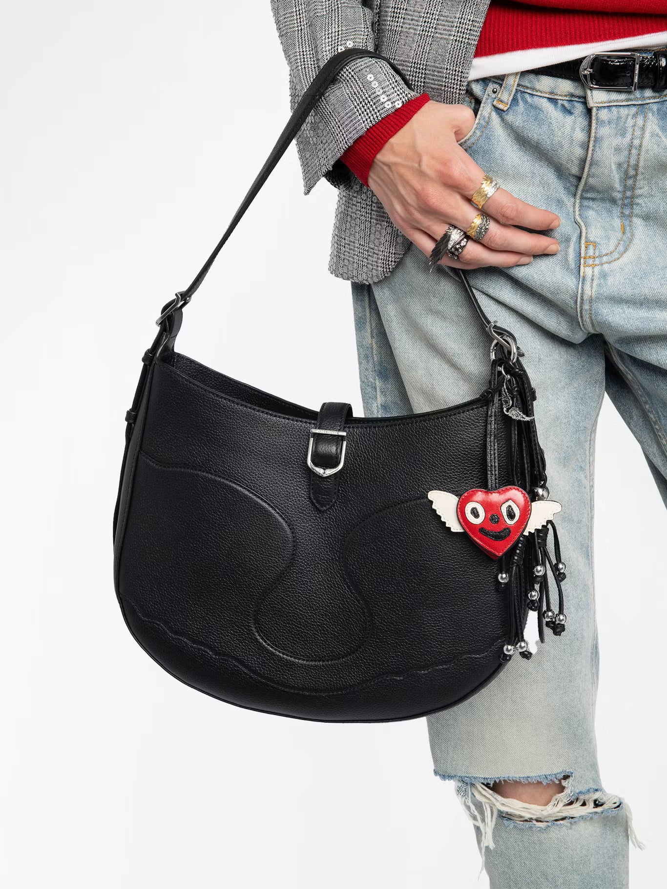MOONRISE HOBO GRAINED LEATHER