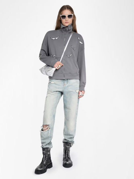 MILLY ZIP MO EMBROIDERY WINGS