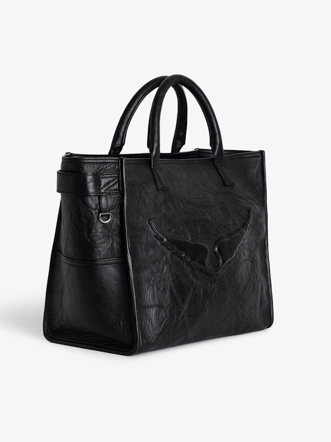 ANGEL TOTE WINGS COW BURNISH