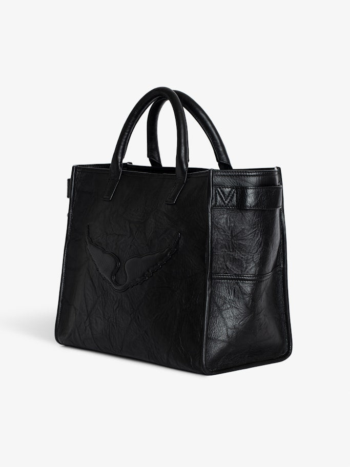 ANGEL TOTE WINGS COW BURNISH