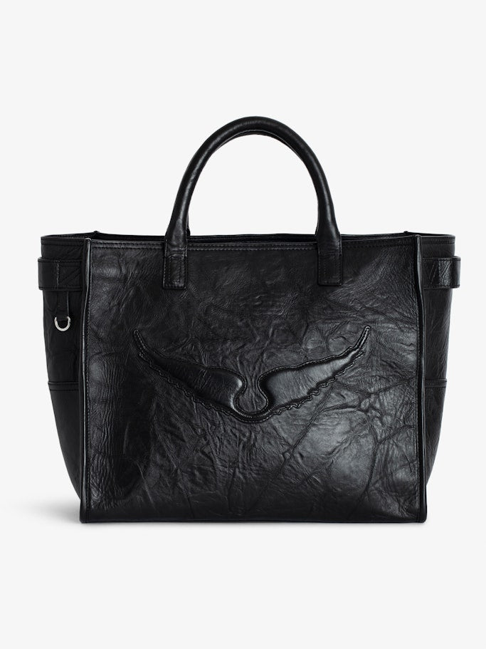 ANGEL TOTE WINGS COW BURNISH